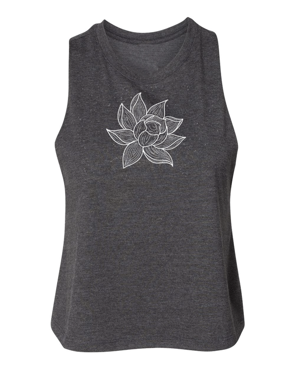 Arkeo1 Spring 2021 Charcoal  Lotus Crop Tank Top