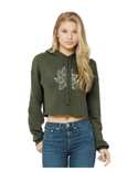 Arkeo1 Spring 2021 military green Lotus Flower Crop Hoodie