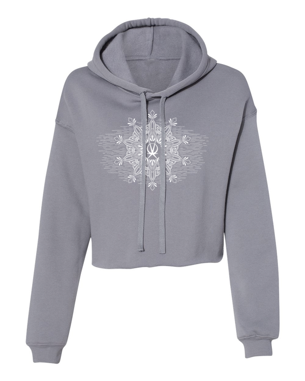 Arkeo1 Spring 2021 stone grey flower mandala crop hoodie