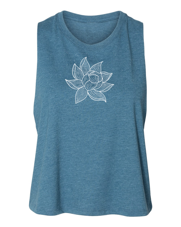 Arkeo1 Spring 2021 Dusty blue Lotus Crop Tank Top