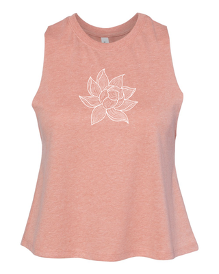 Arkeo1 Spring 2021 peach Lotus Crop Tank Top