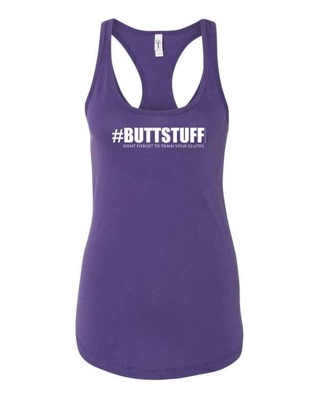 Atom Olson Fitness Purple Women's Racerback Tank Top #buttstuff don't forget to train your glutes