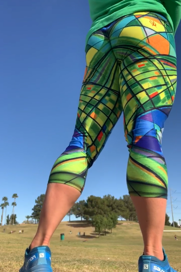 Rainbow Fluorite Capri Length Leggings - ARKEO1
