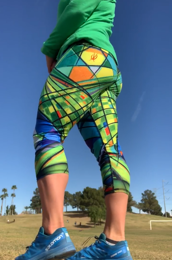 Rainbow Fluorite Capri Length Leggings - ARKEO1
