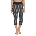 Arkeo1 B&W Icon Pattern Capri Leggings