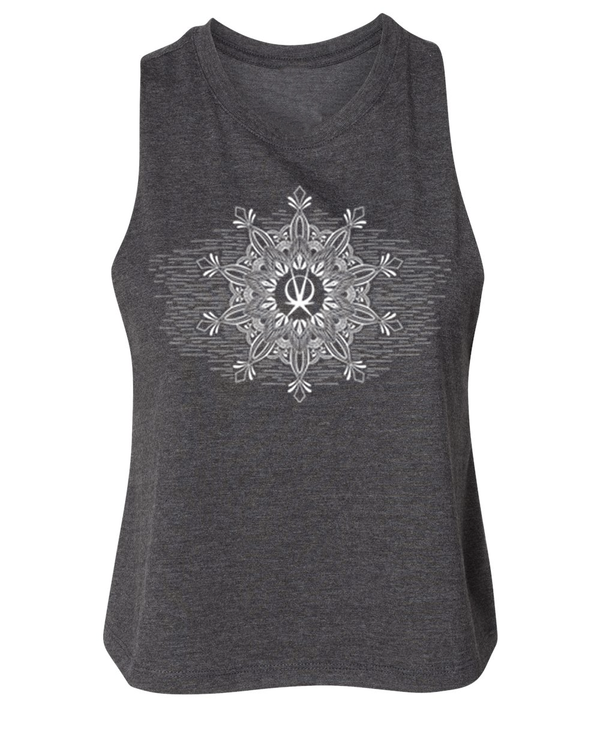Arkeo1 Spring 2021 Charcoal Mandala Flower Crop Tank Top