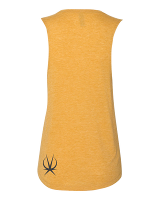 Yellow Sleeveless Tank top Printed on Front Fight 2 Thrive with Arkeo1 Icon