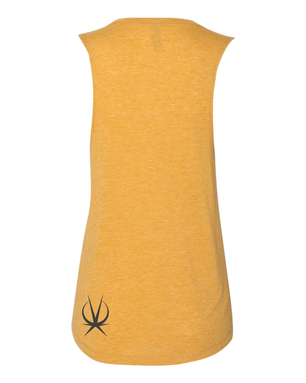 Yellow Sleeveless Tank top Printed on bottom left hem Arkeo1 Icon