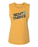 Yellow Sleeveless Tank top Printed on Front Fight 2 Thrive with Arkeo1 Icon