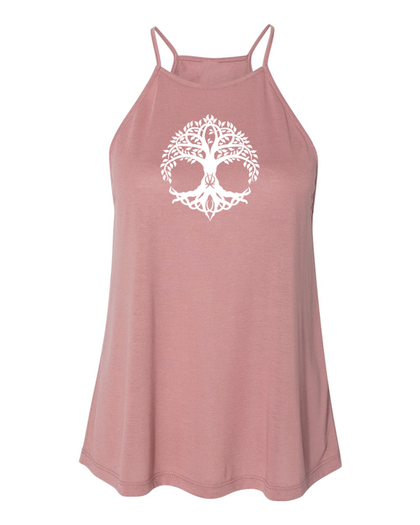 Arkeo1 Spring 2021 mauve tree of life high neck tank top