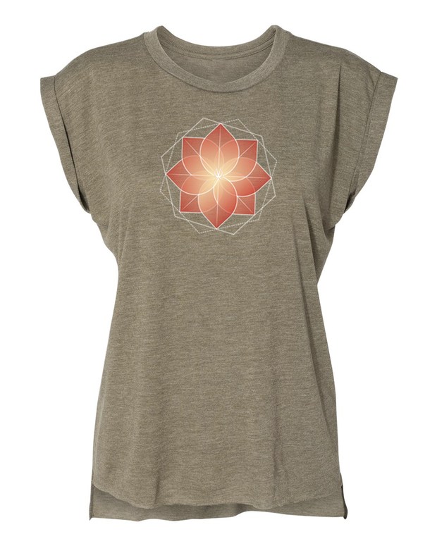 Arkeo1 Spring 2021 Blooming Lotus Rolled Sleeve Flowy T-Shirt