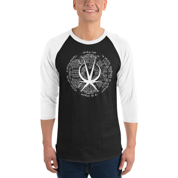 Arkeo1 B&W - Slogan Icon Unisex Raglan T-Shirt
