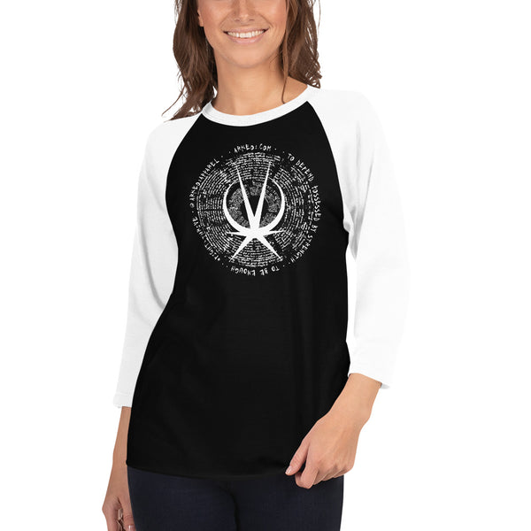 Arkeo1 B&W - Slogan Icon Unisex Raglan T-Shirt
