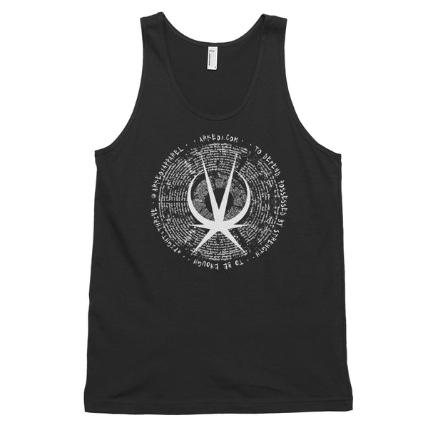 Arkeo1 B&W - Slogan Icon Unisex Tank