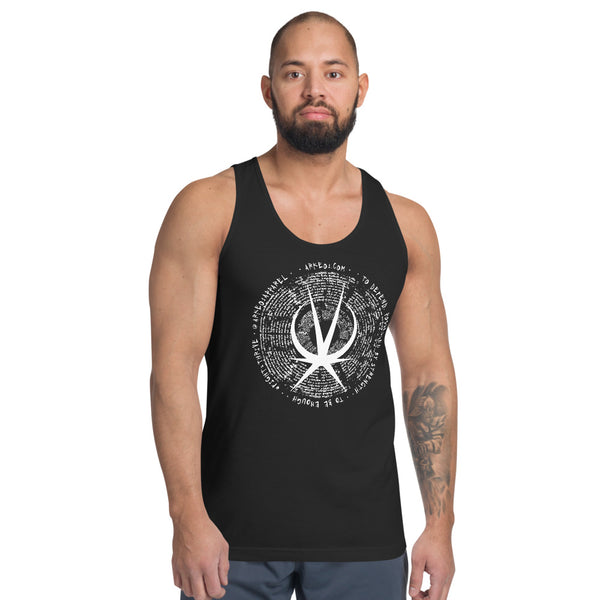 Arkeo1 B&W - Slogan Icon Unisex Tank