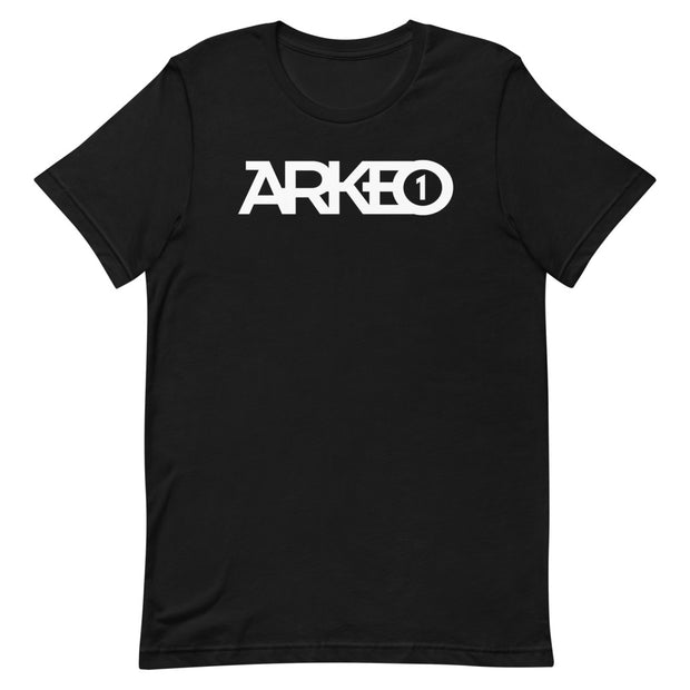 Arkeo1 B&W - Unisex T-Shirt 4.2 oz.(US) 7 oz.(CA), 100% airlume combed and ringspun cotton, 32 singles Front White DTG ARKEO1, Back White DTG Arkeo1 Icon Retail fit Unisex sizing Coverstitched collar and sleeves Shoulder-to-shoulder taping Side seams Tear-away label
