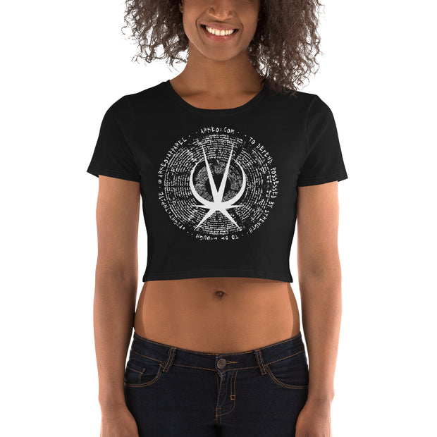 Arkeo1 B&W - Slogan Icon Women's Crop T-Shirt